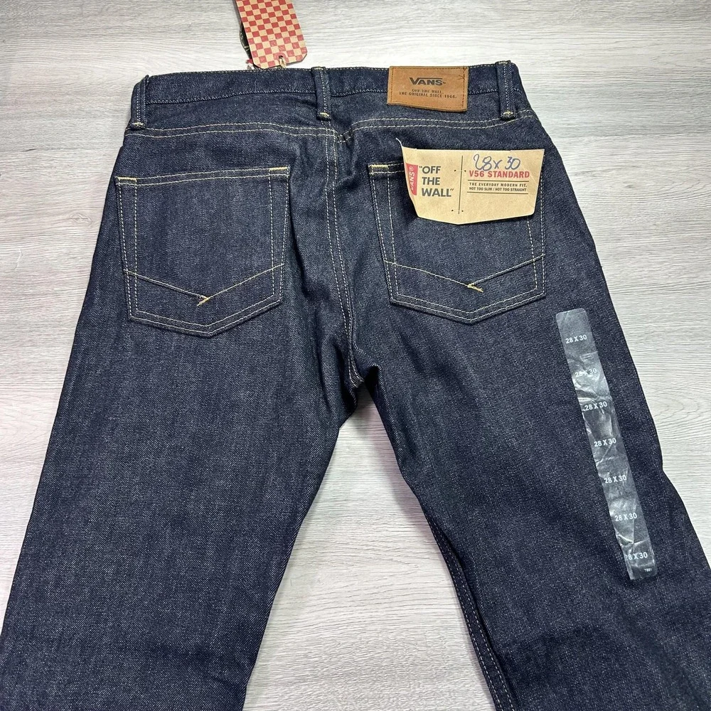 NEW Vans Jeans‎ Mens 28x30 Dark Wash Blue V56 Standard Straight Stretch Denim